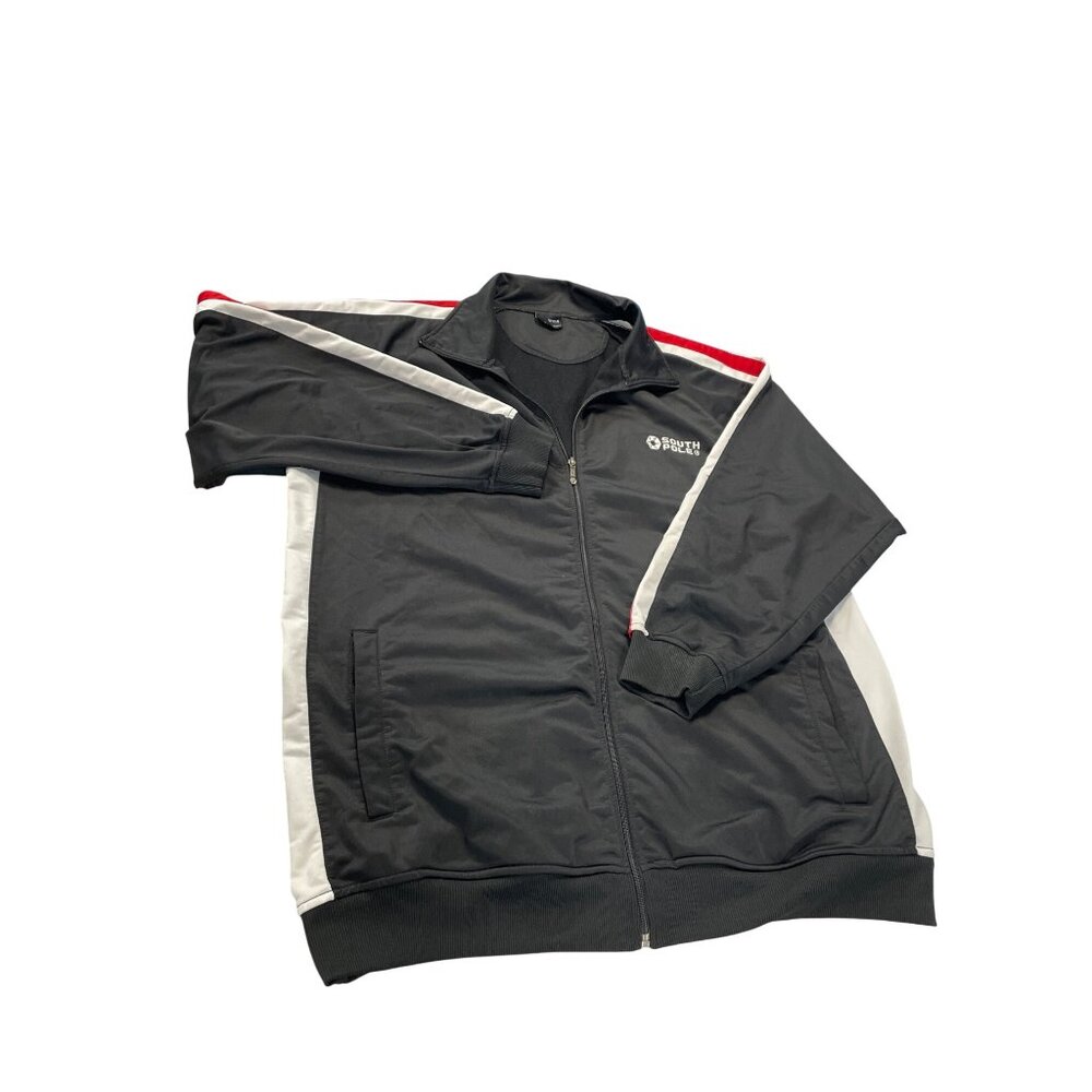 Southpole Mens VTG Black Track Jacket Red White Striped Size XXL SKU 9334